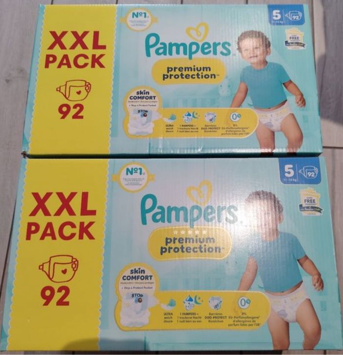 2 cartons xxl pampers premium protection taille 5