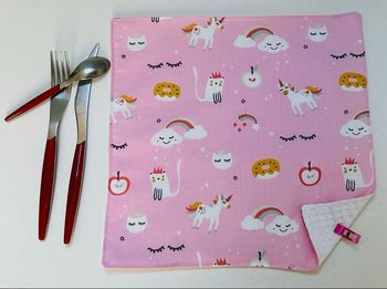 Serviette de cantine 30X30 licorne