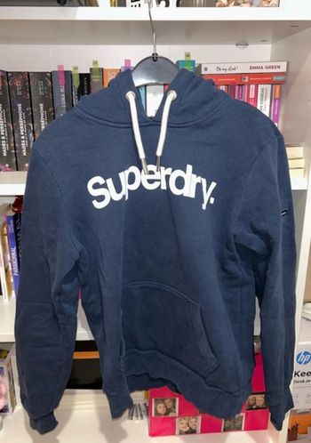Pull à capuche bleu marine Superdry - Taille L (taille petit, équivaut M) - Neuf sans étiquette