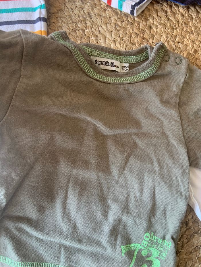 Lot de 5 tshirts manches longues taille 3 mois - photo numéro 5