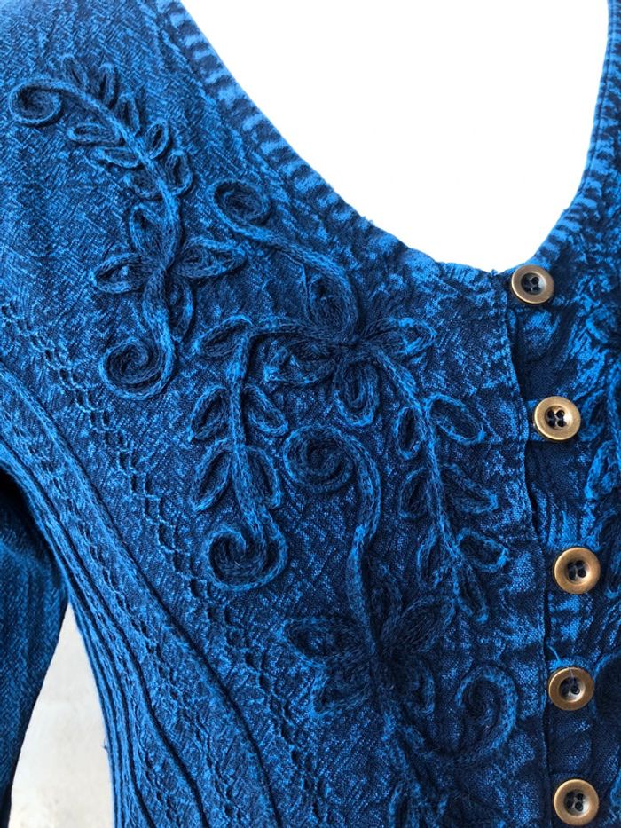 Jolie robe bleu marine vintage S - photo numéro 6