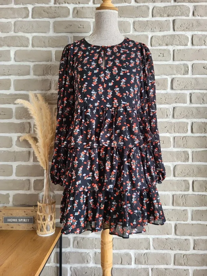 Robe fluide à volants et motifs fleuris Edited - Neuve - photo numéro 16