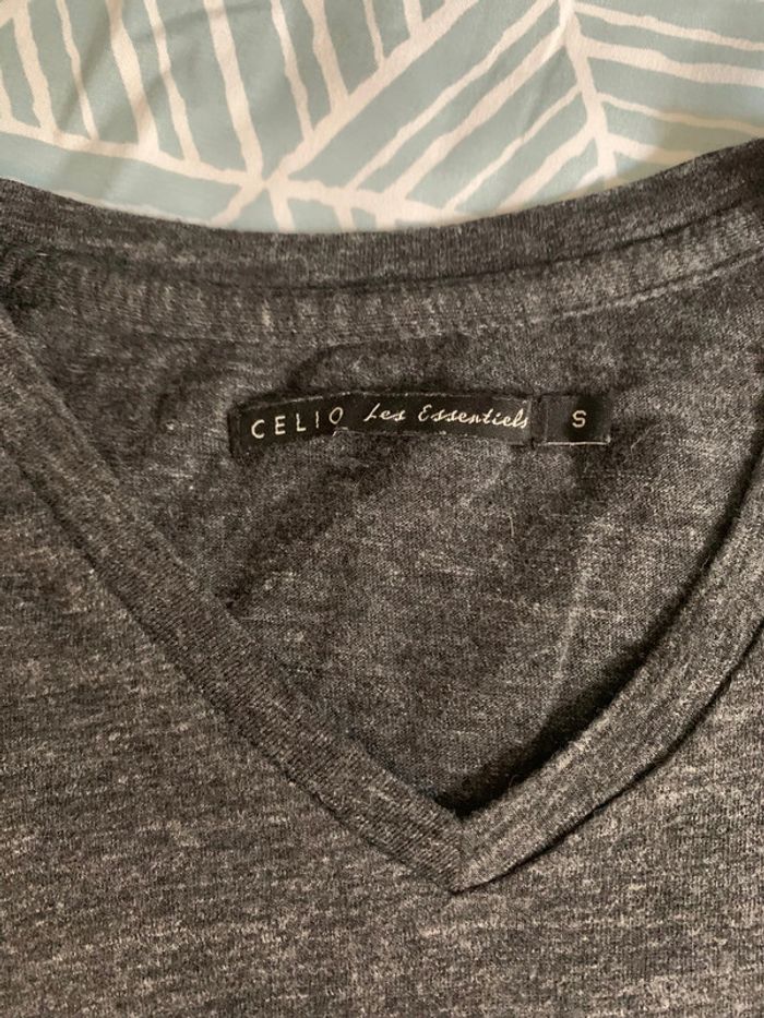 Teeshirt gris chiné celio taille S - photo numéro 2