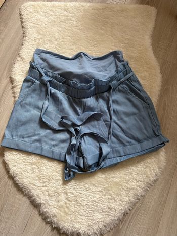 Short de grossesse fluide bleu ciel