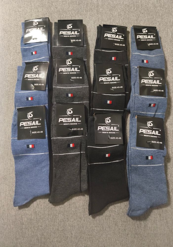 Lot de 12 paires de chaussettes fines homme 43-46 neuf