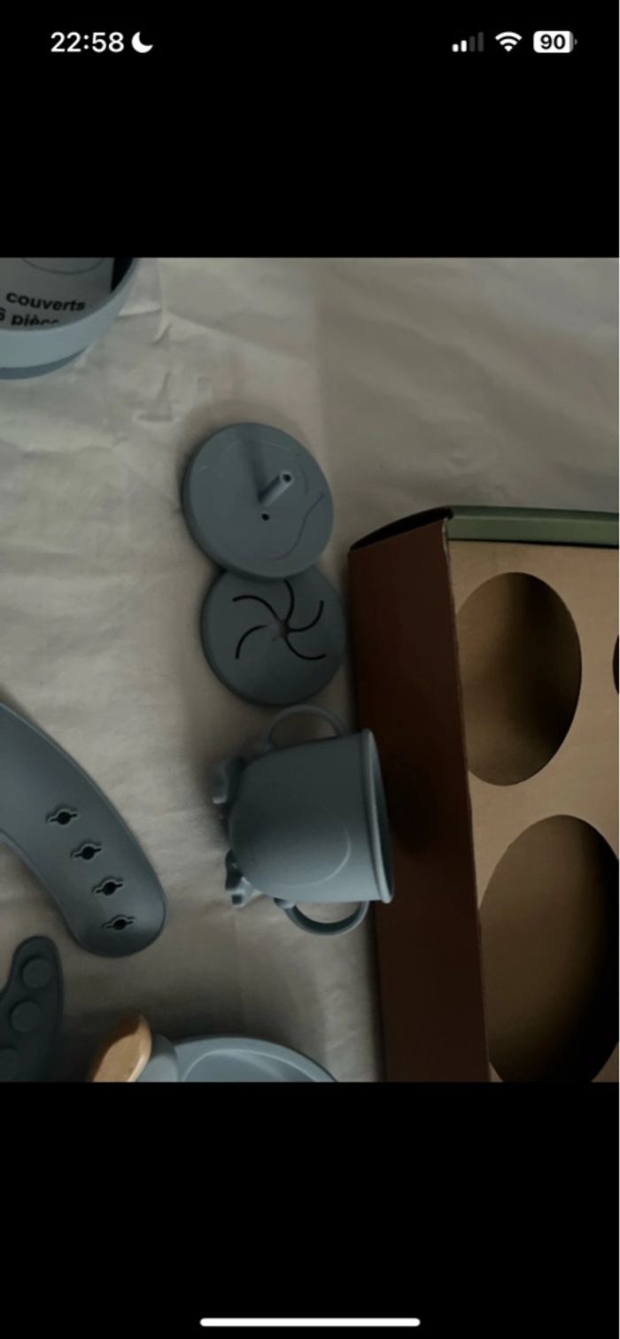 Set de repas en silicone bleu pour enfant 10 pièces - photo numéro 6