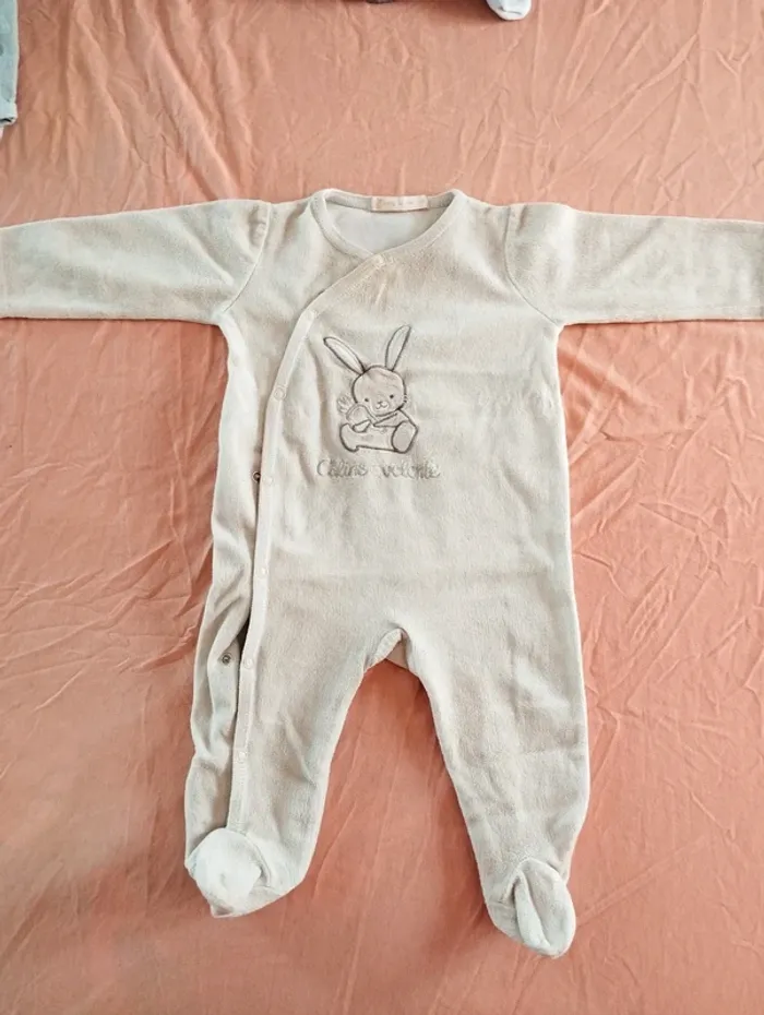 * Lot de 3 pyjamas chauds gris, vert pâle T6M Tex Verbaudet Gémo - photo numéro 7