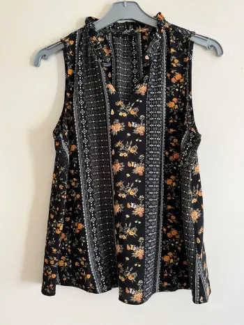 Blouse noir à motif