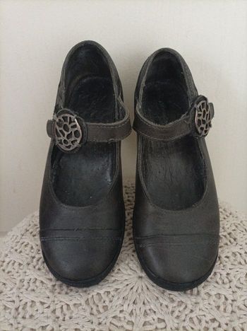 Ballerines fille en cuir gris -30 - GBB