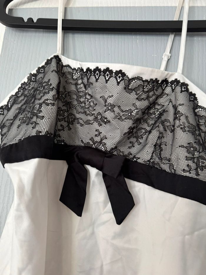Nuisette etam femme 40 dentelle noeud noir - photo numéro 2