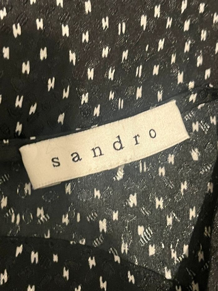 Robe noire dentelle pois Sandro M comme neuve - photo numéro 6