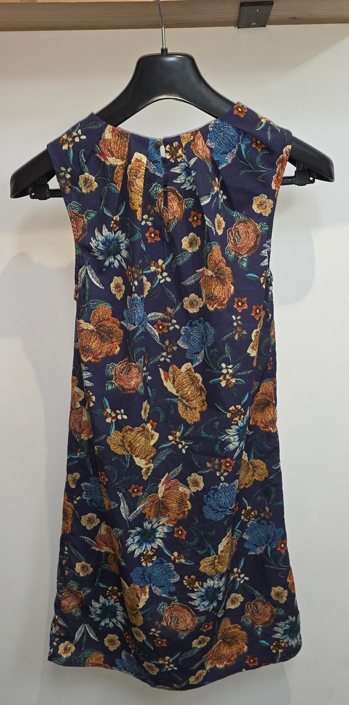 Robe sans manche bleu marine fleurie #MNG XS - photo numéro 2