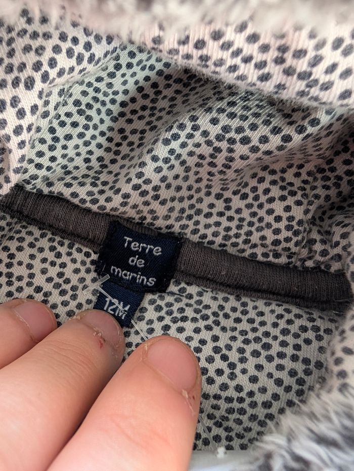Veste polaire Terre de Marins 12 mois – grise doublée – très bon état - photo numéro 4