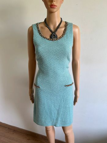 Robe turquoise et dorée sans manches K-Design taille M TBE