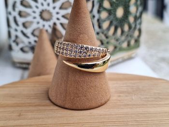 Bague ouverte avec strass design Griffe en Acier Inoxydable Bague de fiançailles pour femmes