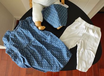 Bel ensemble 3 pièces bébé fille 12 mois – étoiles bleu/blanc