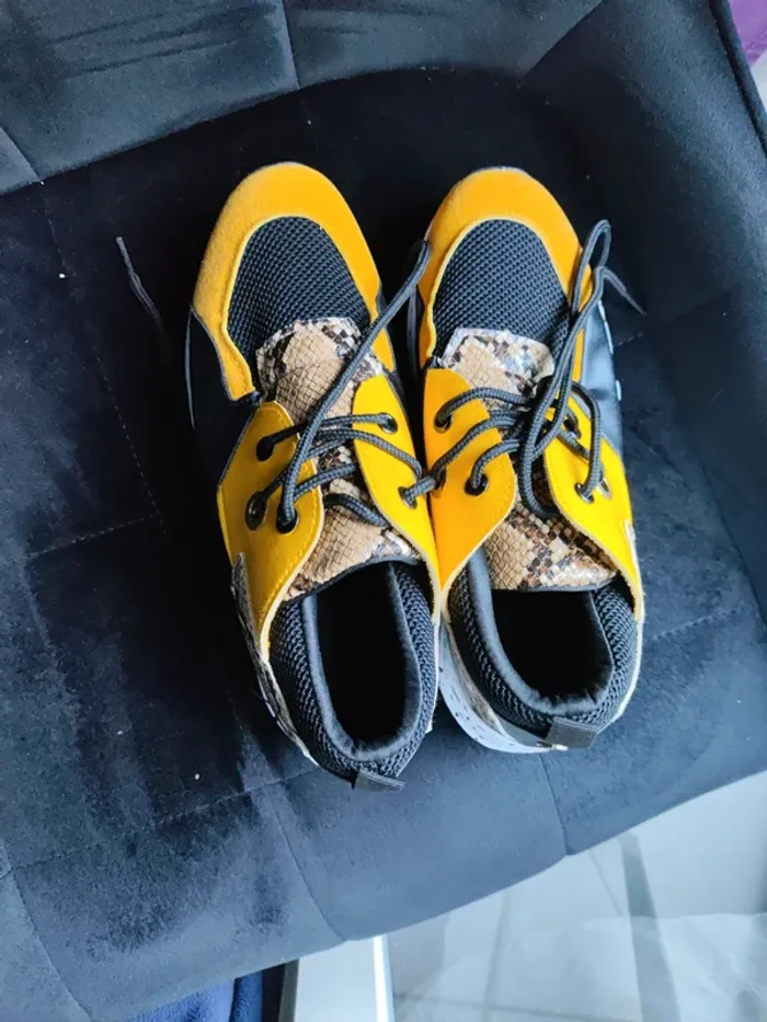 Basket femme taille 37 noir jaune - photo numéro 4