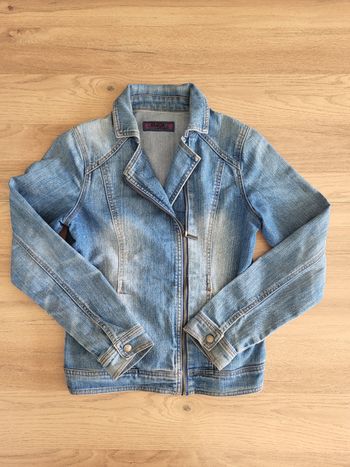 Veste en jean bleue claire délavée Bilook College Taille 16 ans