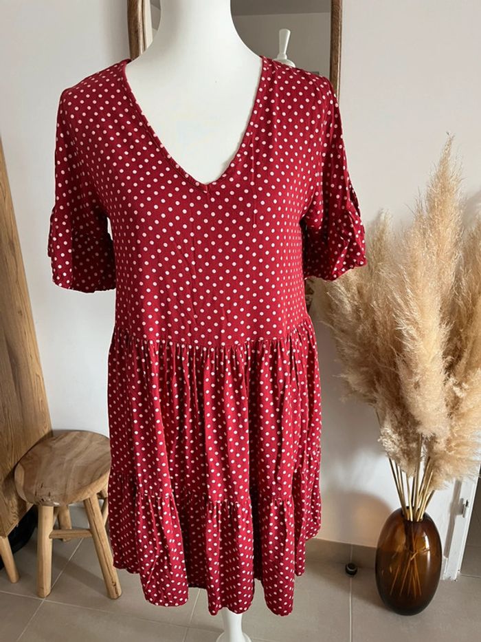 Robe fluide à pois rouge Jb Fashion - photo numéro 3