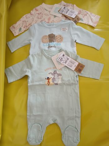 lot 3 pyjamas garcon en coton tex baby et disney 50 cm 0 mois 