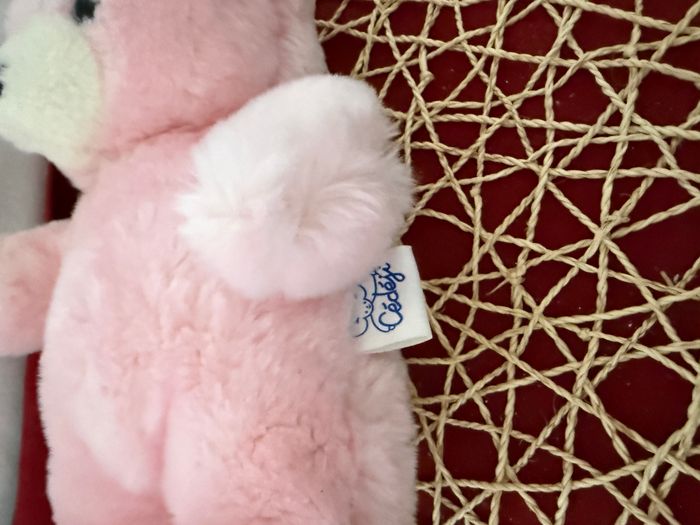 OURS DOUDOU ANCIEN VINTAGE PELUCHE rose cédéji - photo numéro 2