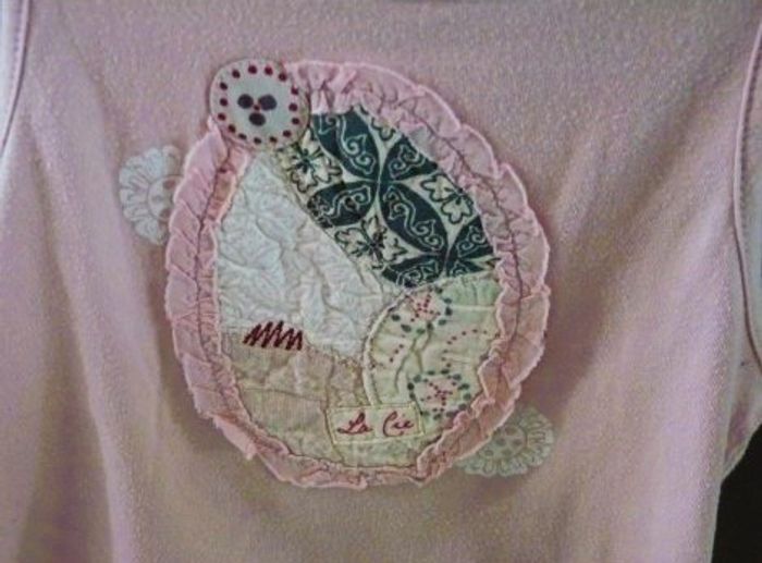 Pantacourt lin + débardeur fille 4 ans ensemble compagnie des petits rose beige TBE - photo numéro 3