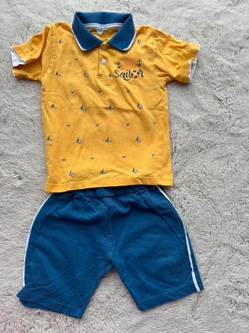 👕👖Ensemble short + polo - 2 ans - bébé garçon - très bon état - été