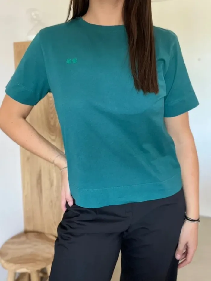 T-shirt bleu/vert canard Camaïeu - photo numéro 2