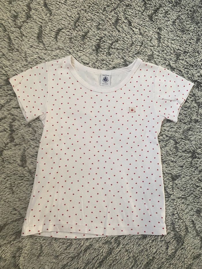 Teeshirt blanc avec coeur Petit Bateau 6 ans