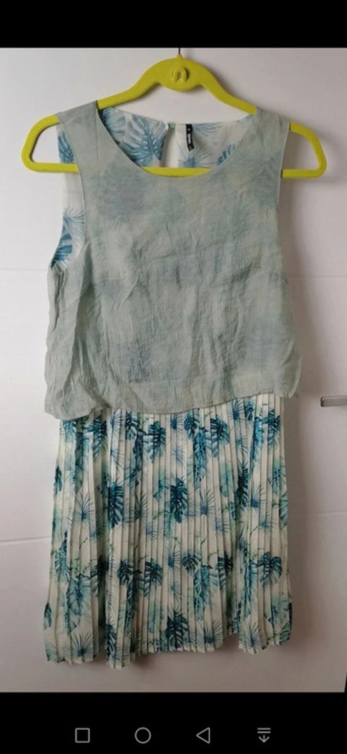 Robe courte d'été tropicale vert d'eau Taille M Smash! - photo numéro 8