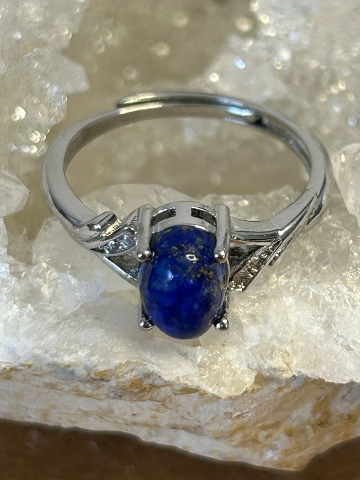 Bague réglable en laiton et lapis-lazuli – Harmonie & Inspiration - photo numéro 2