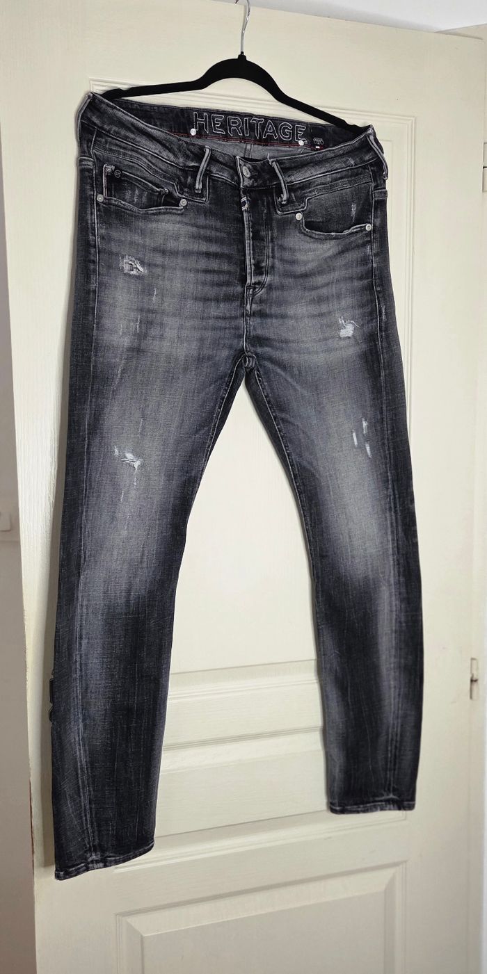 Jean Le Temps des Cerises Héritage 🖤 T34 (42/44 FR) – gris délavé slim – excellent état