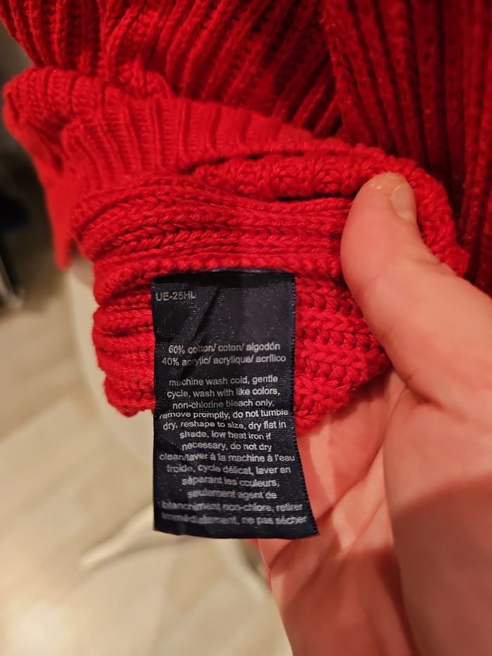 pull rouge Tommy Hilfiger maille torsadée femme M - photo numéro 6