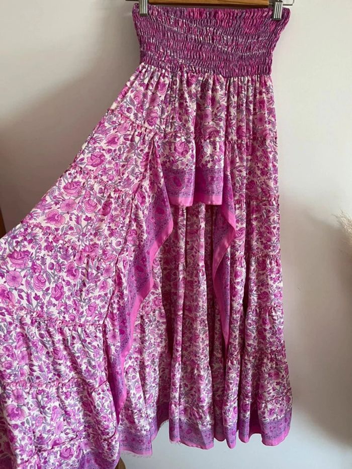 Ensemble fleuri rose en soie - photo numéro 7