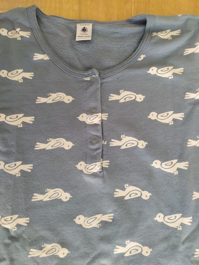 Pyjama chaud Petit Bateau motifs oiseaux 12 ans - photo numéro 3