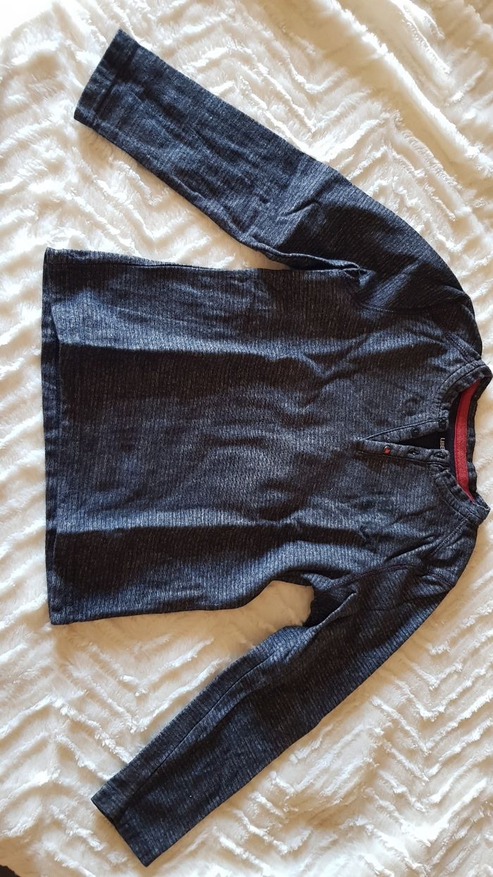 T-shirt a manche longue gris noir