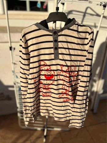 Sous pull à capuche style marin DPAM 10 ans