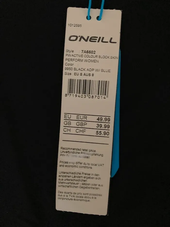 O’Neill Lycra top maillot bain noir bleu séchage ultra rapide - photo numéro 3
