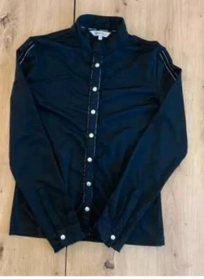 Chemise  de  Concours Harcour Noir, Taille  S,  Boutons avec  Logo,  Très  Bon  État