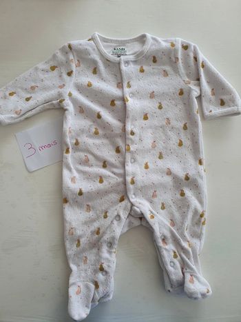 Pyjama velour kiabi, 3 mois