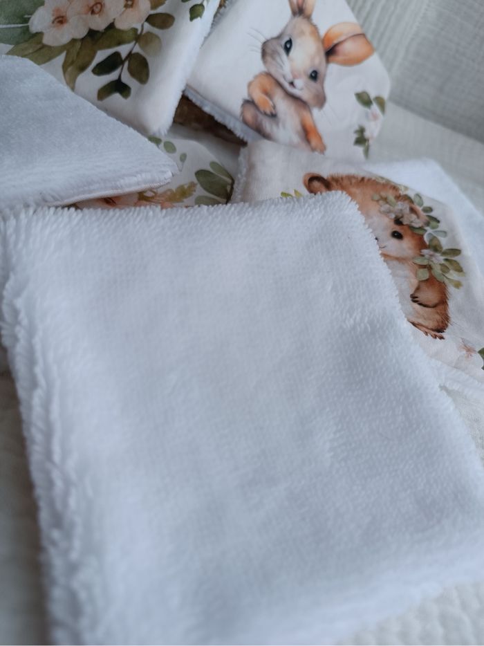 Lingettes lavables lapin hérisson - photo numéro 6