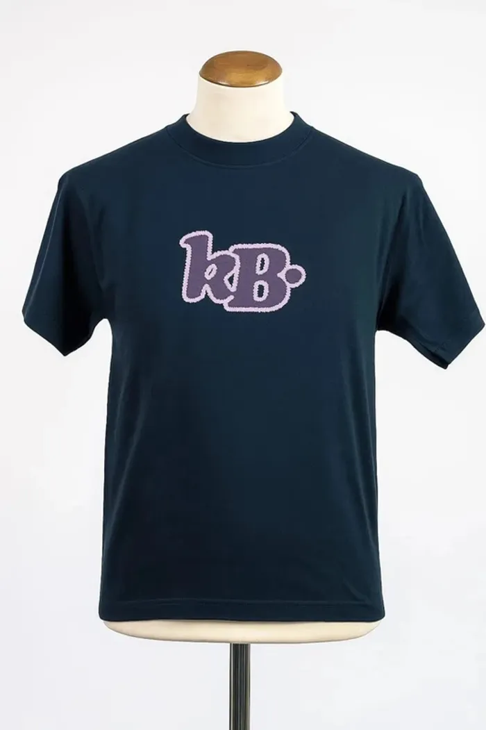 Tee shirt manche courte bleu canard motif rose violet Kana Beach Taille 10 ans - photo numéro 2