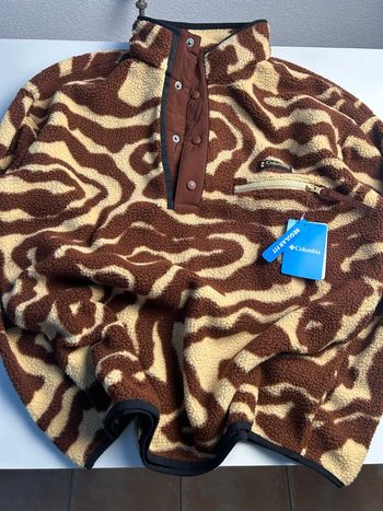 Columbia polaire à imprimé tourbillon avec demi-patte à boutons pressions - rouille /beige taille L