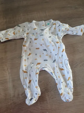 Pyjama dinosaures blanc léger taille naissance