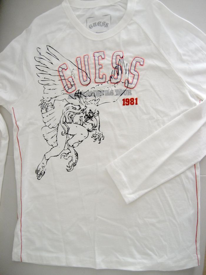 T-shirt GUESS blanc homme Taille M NEUF