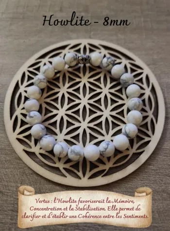 Bracelet Howlite - 8 mm