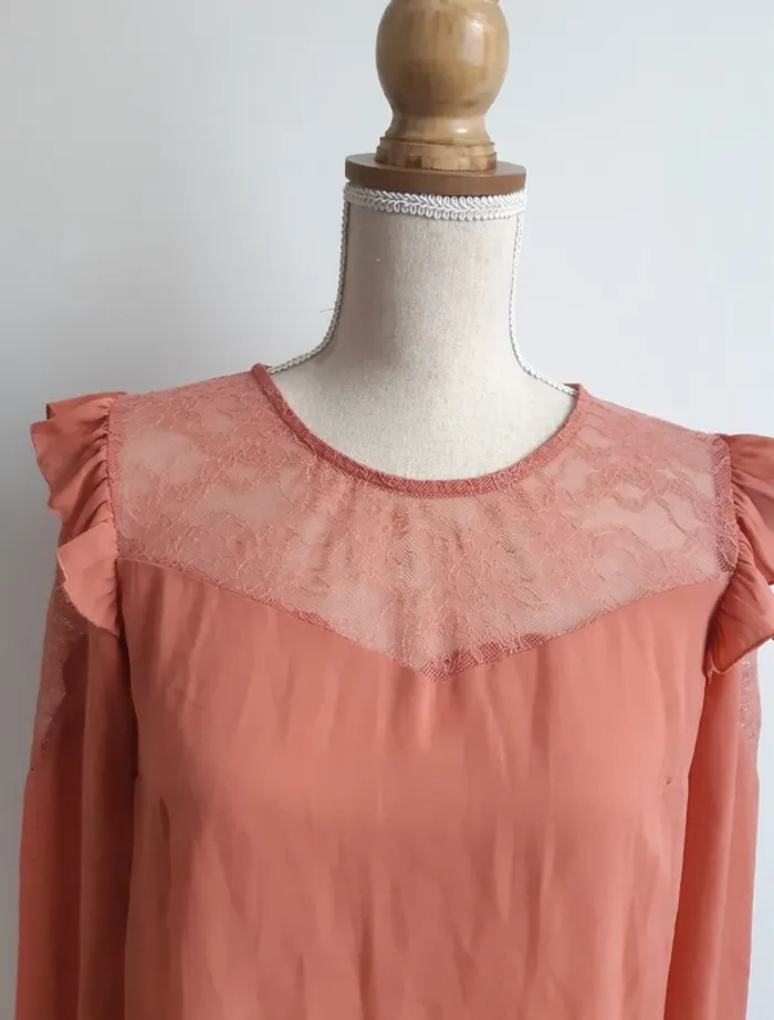 Blouse rose dentelle Gémo T36 - photo numéro 2
