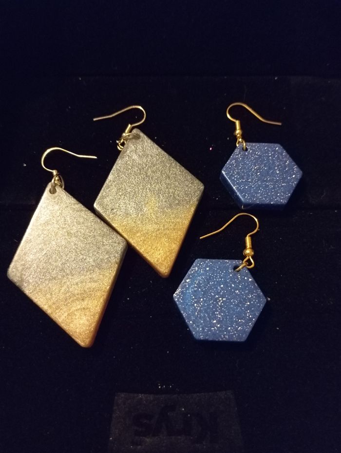 Lot de boucles d'oreilles en résine - photo numéro 4