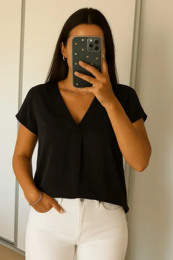 blouse fluide satin Camaïeu
