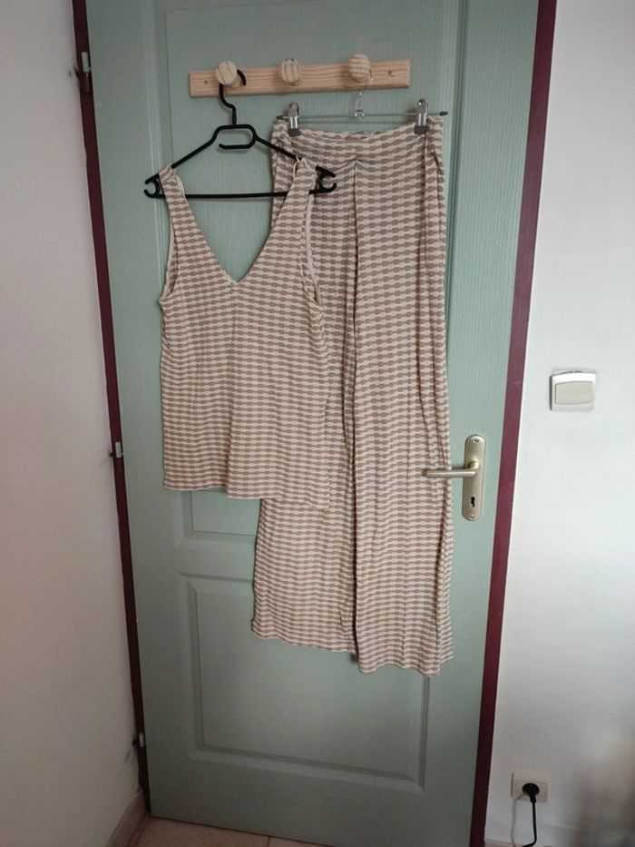 Ensemble bohème maille fine - débardeur pantalon - photo numéro 2